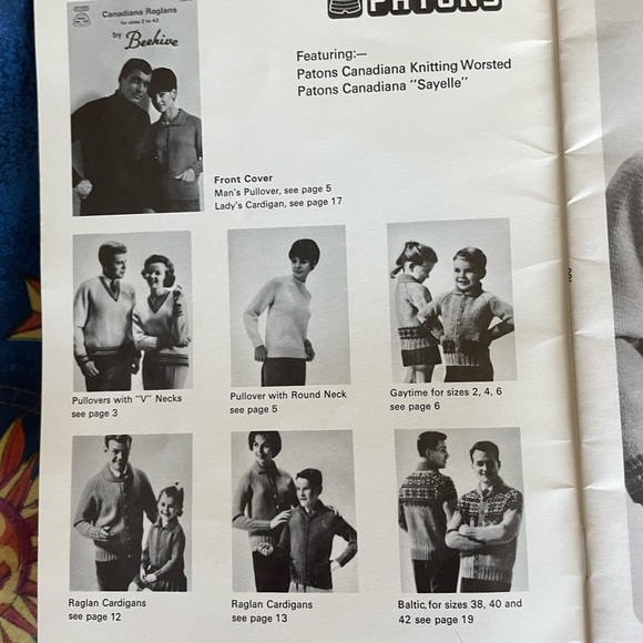 Beehive 60s Canadians Raglans knitting book - Picture 3 of 4
